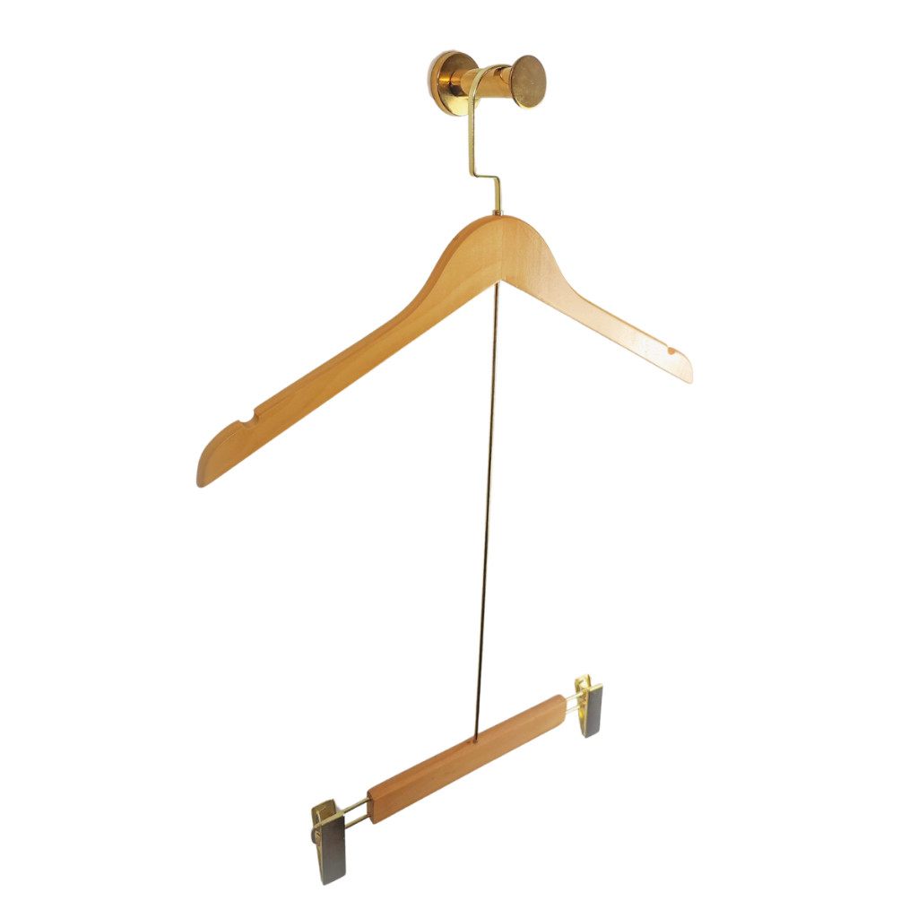 1 Cabide Madeira Duplo Extensor Dourado Luxo Adulto em Oferta na Shopee