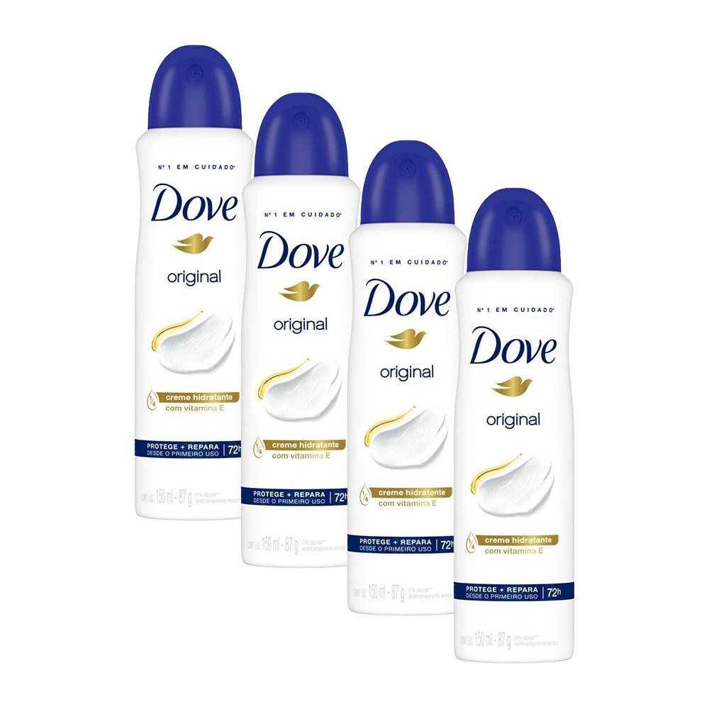 Kit 4 Desodorantes Dove Antitranspirante Aerossol Original 150ml