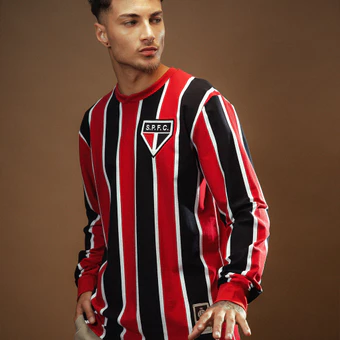 Camisa São Paulo Retrô 1934 Manga Longa Masculina Oficial