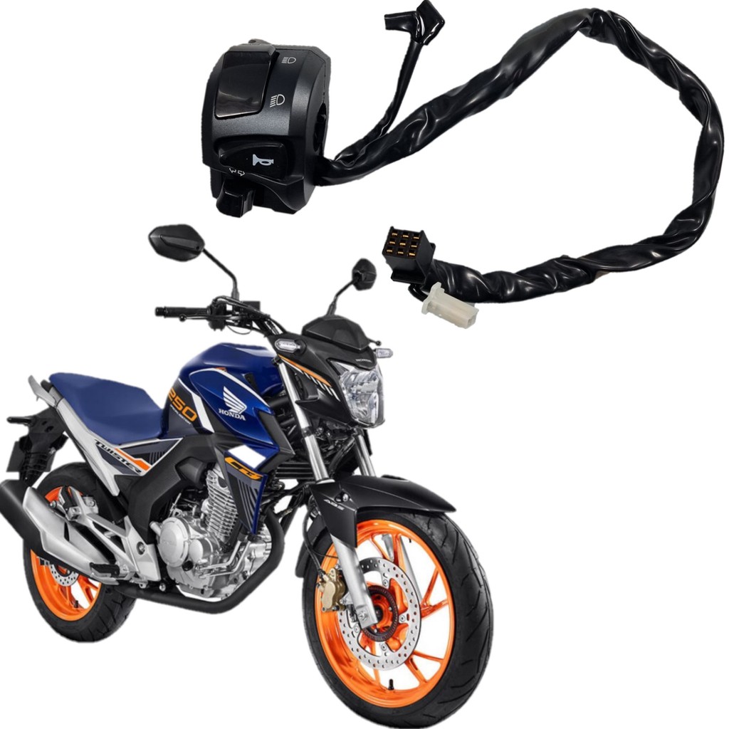 INTERRUPTOR BOTÃO CHAVE DE LUZ SETA BUZINA PUNHO HONDA CB250F TWISTER CB250 F LUZ ALTA