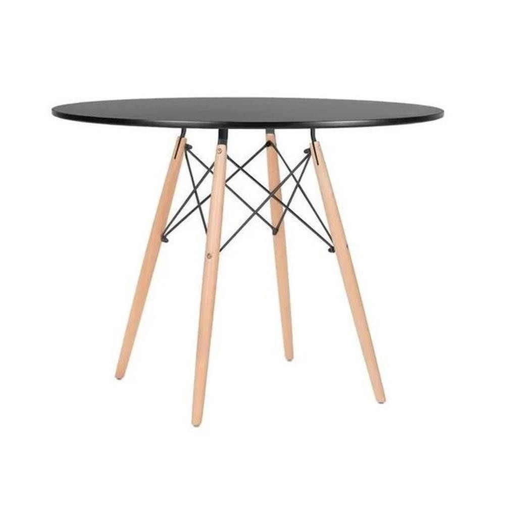Mesa De Jantar Redonda Eames Eiffel 100cm Preta em Oferta na Shopee