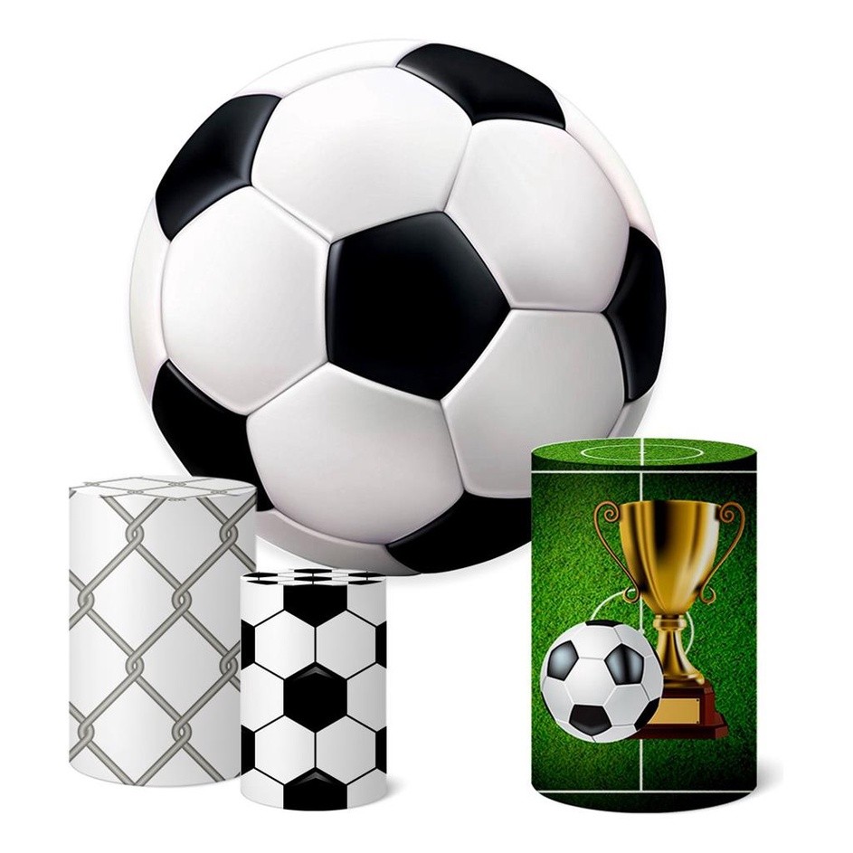 Trio Capas Cilindro + Painel 1,50m Futebol em Oferta na Shopee