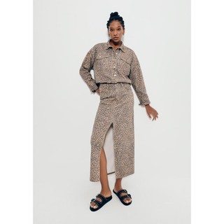 Saia Longa De Sarja Animal Print Hering + Livia em Oferta na Shopee