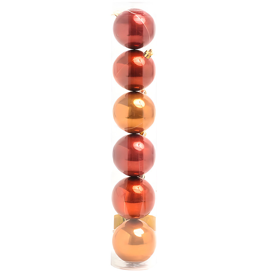 Bolas de Natal em Tubo - Bordo e Marfim - 10cm - 6 unidades - Cromus - Rizzo