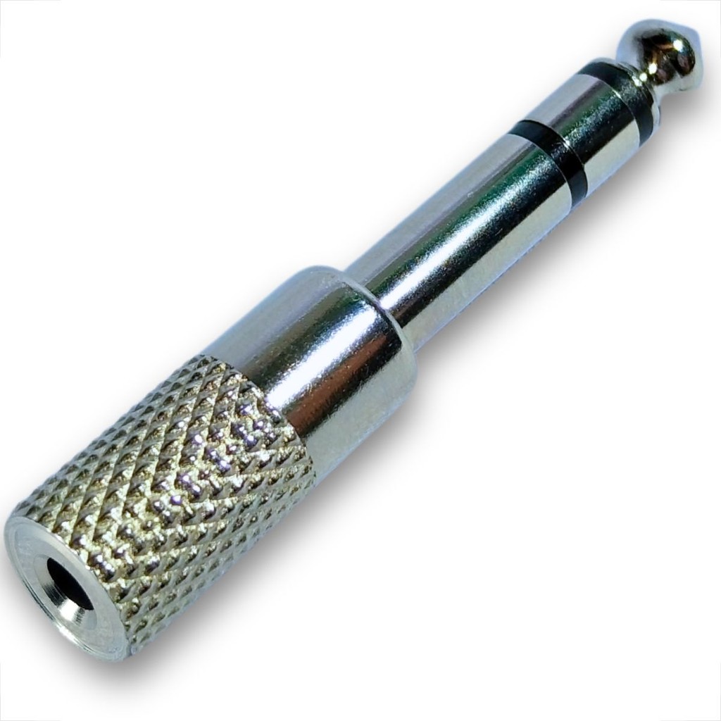 ADAPTADOR PLUG EM METAL JACK J2 PARA P10 ESTEREO PROFISSIONAL NIQUEL CAIXA ACÚSTICA ENCAIXE FONE