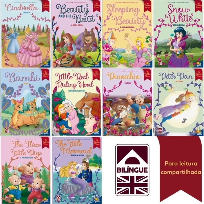 Kit The Golden Classics com 10 Histórias Bilíngues! Idade 5+