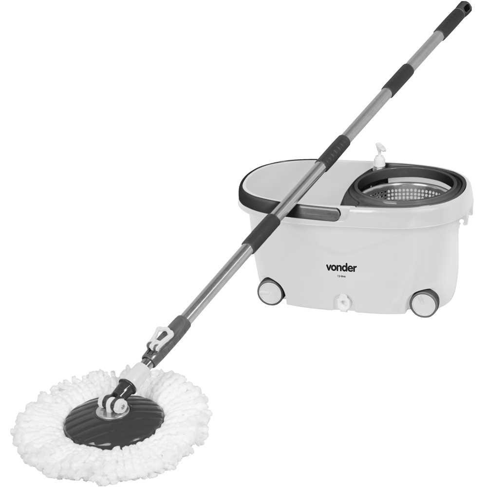 Vassoura Mop Giratório 7,5 Litros Com Cesto Inox Vonder em Oferta na Shopee