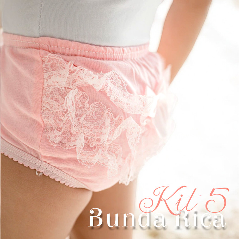 Kit 5 Calcinhas Bunda Rica Infantil Menina Calcinha Infantil Bebê Malha Roupa Para Menina