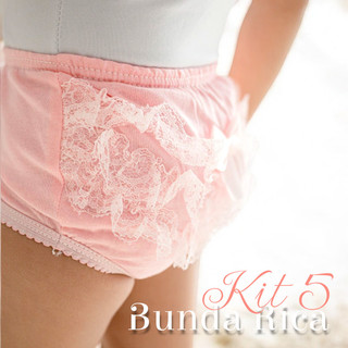 Kit 5 Calcinhas Bunda Rica Infantil Menina Calcinha Infantil Bebê Malha Roupa Para Menina