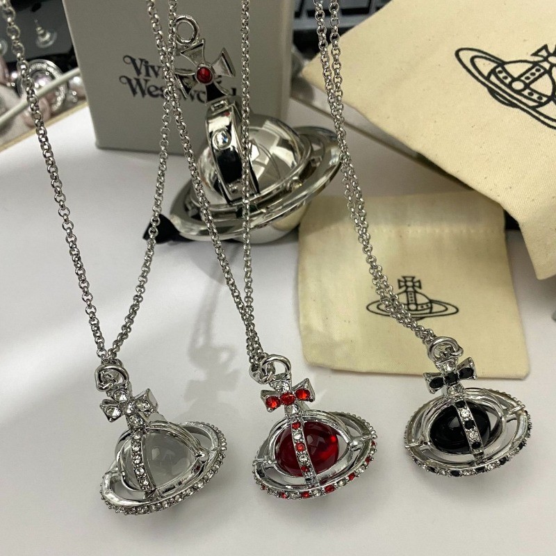 Europeu E Americano Novo Orb Tridimensional Grande Atividade Diamante Incrustado Saturno Vidro Grânulo Planeta Colar em Oferta na Shopee