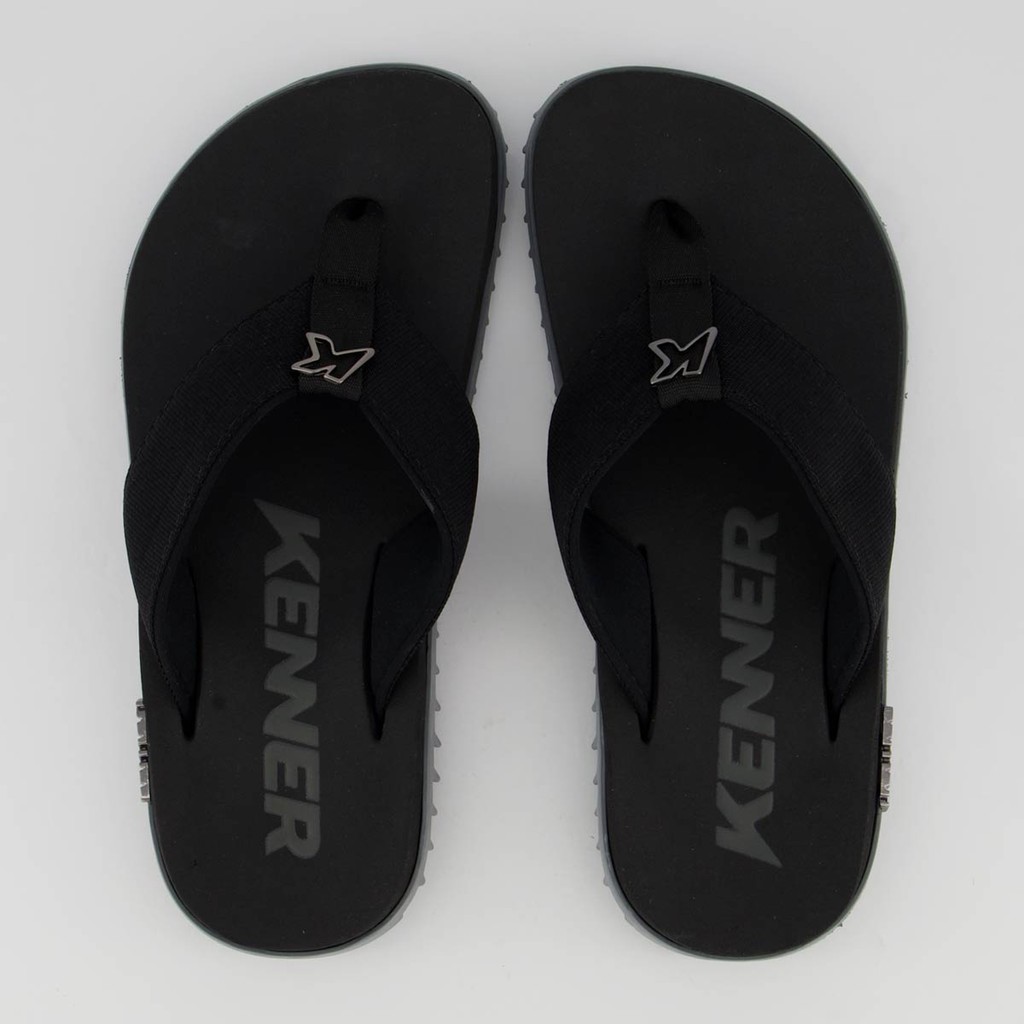 Chinelo Kenner Kivah Cinza e Preto