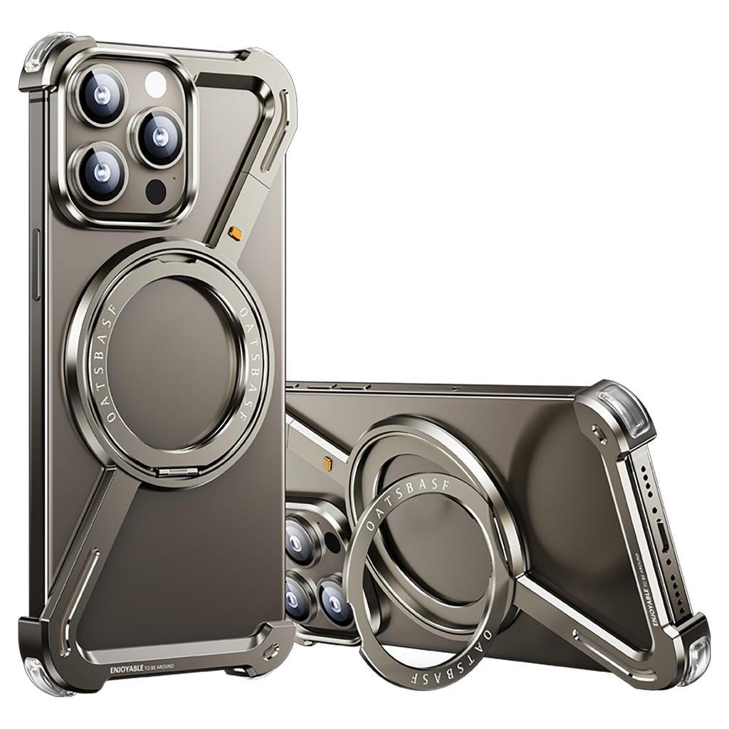 Z Forma Liga De Alumínio Sem Aro Magnético Caso Telefone Para Iphone 17 16 15 14 13 Plus Pro Max Metal Suporte Buffer Ca