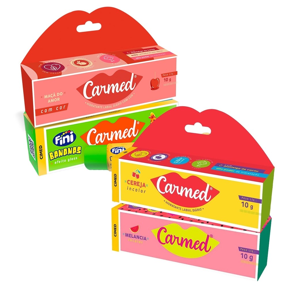 Kit 4 und Carmed Frutas - Melancia, Banana, Cereja, Maçã do Amor em Oferta na Shopee