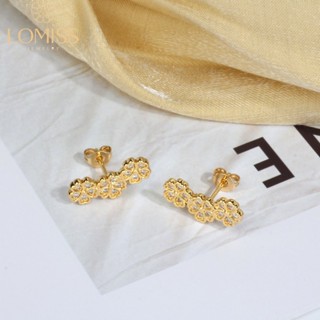 Brinco Delicado Elegante Antialérgico De Pressão Feminino Chique Coreanos Folheado Platina Flor Trio em Oferta na Shopee