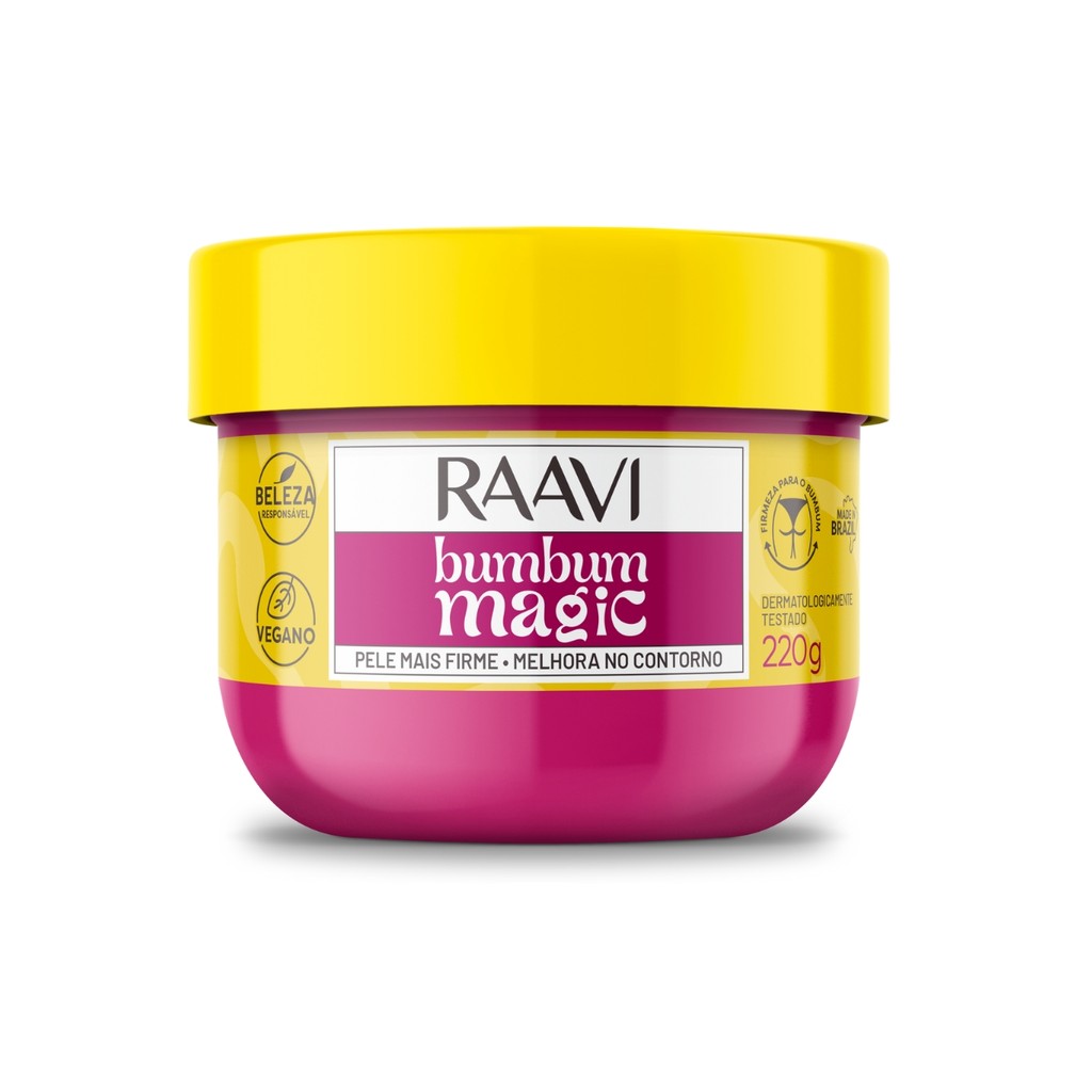 Creme Bumbum Magic Firmeza e Hidratação Vegano Raavi 220g - Beauty