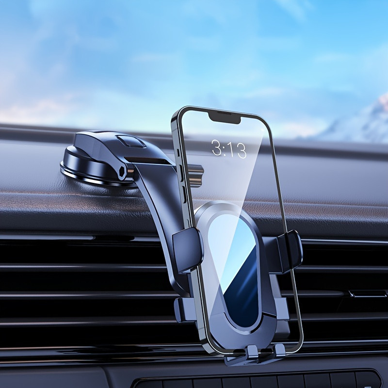 Suporte Veicular Celular GPS Ventosa Gruda Painel Anti Queda Trava Automática Carro Automotivo Telefone Universal em Oferta na Shopee