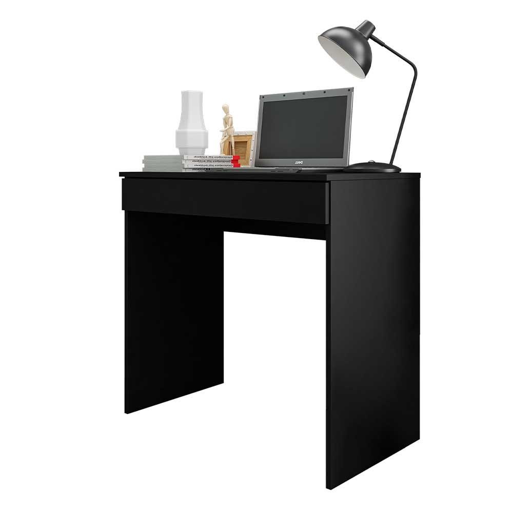 Mesa Escrivaninha 80 cm para Notebook com Gaveta Case MDP Preto G01 - Gran Belo