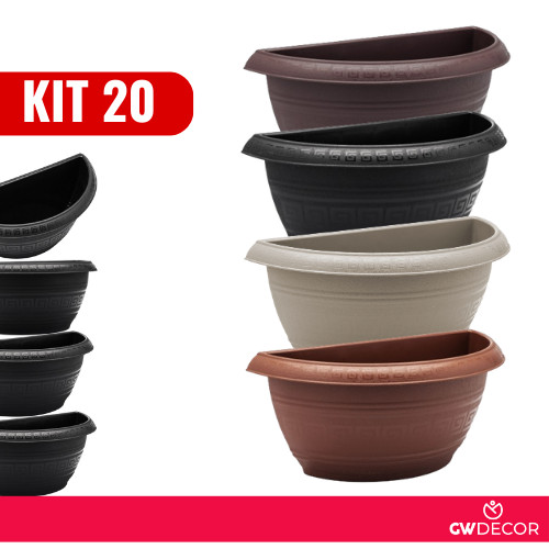 Kit 20 Vasos Meia Lua Jardim Vertical 1,7 Litros em Oferta na Shopee