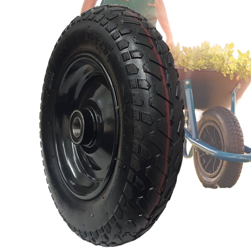 Roda Completa 3.25-8 Aro 8 Industrial 4 Lonas Completo C/camara De Ar e Rolete