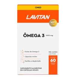 Suplemento Lavitan Ômega 3 1000mg 60 Cápsulas Gelatinosas