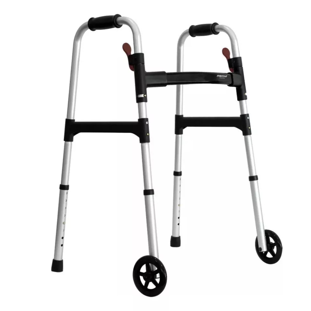 Andador para Idoso com Rodas Adulto Ortopédico Geriátrico Desmontável Dobrável - Mercur em Oferta na Shopee