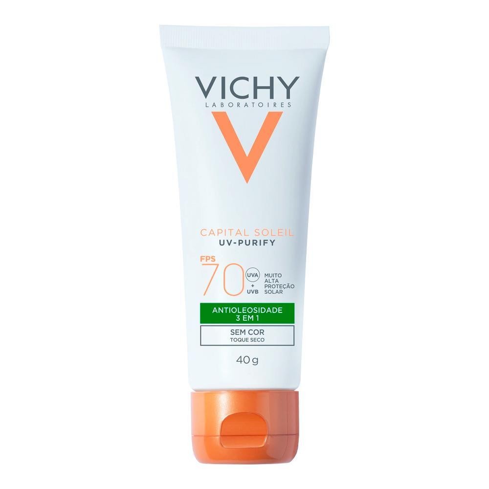 CAPITAL SOLIEL VICHY PURIFY PROTETOR SOLAR FPS70 SEM COR COM 40G em Oferta na Shopee