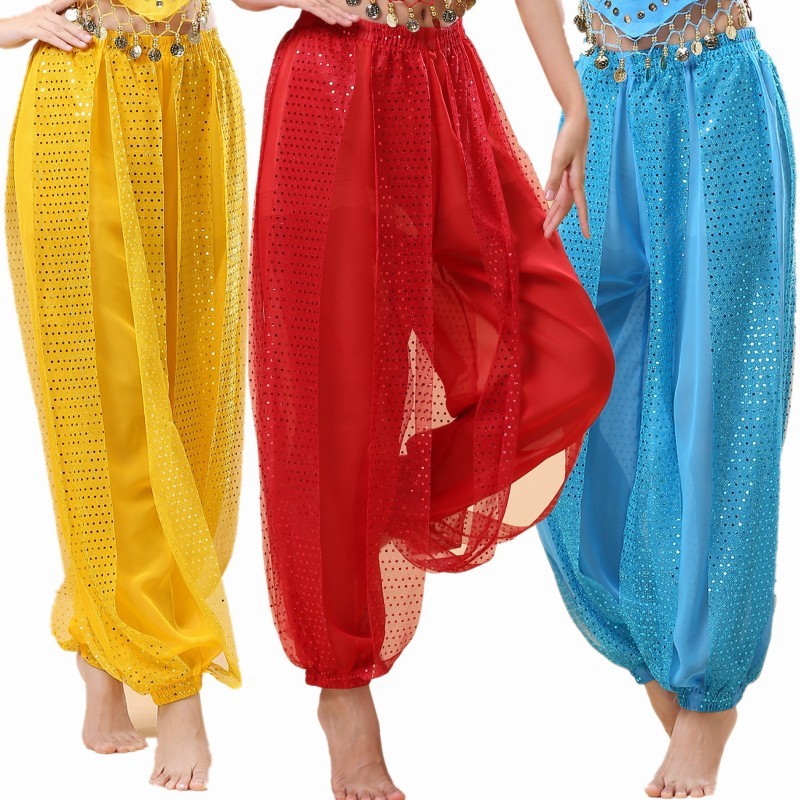 Mulheres Indianas Dança Desempenho Dança do Ventre Calças Chiffon