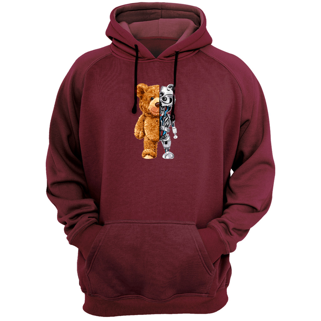 Blusa Moletom Canguru e Bolso Estampa de Urso Robotic Capuz Unissex Liso - Marca