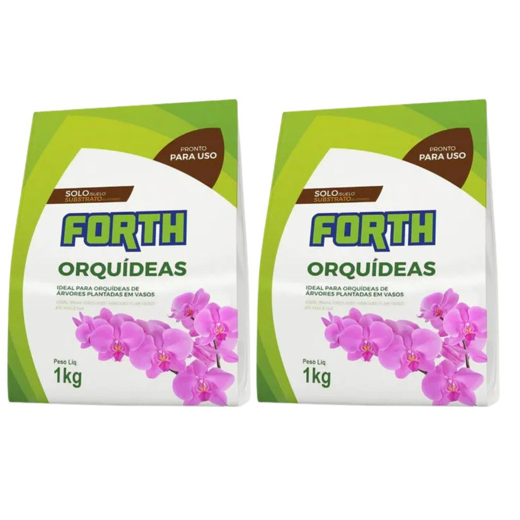 kit 2 Forth Substrato Orquídeas Crescimento Saudável e Flores Mais Vivas