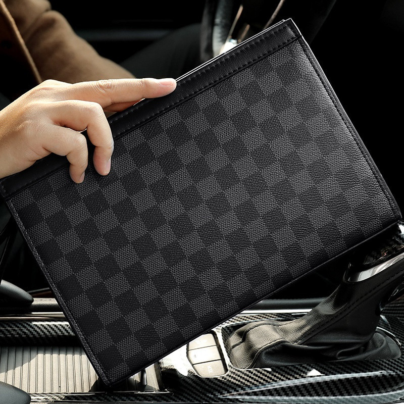 Bolsa Clássica de Couro Masculina, Bolsa de Escritório, Clutch de Transporte zc263