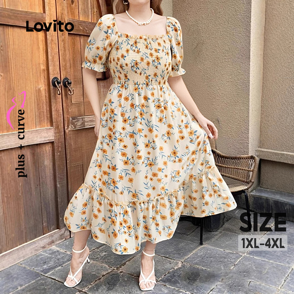 Lovito Roupa Casual Festa Sentimento Suave Toque Vestido Primavera/verão para Mulheres LNL105417 - Women Clothes