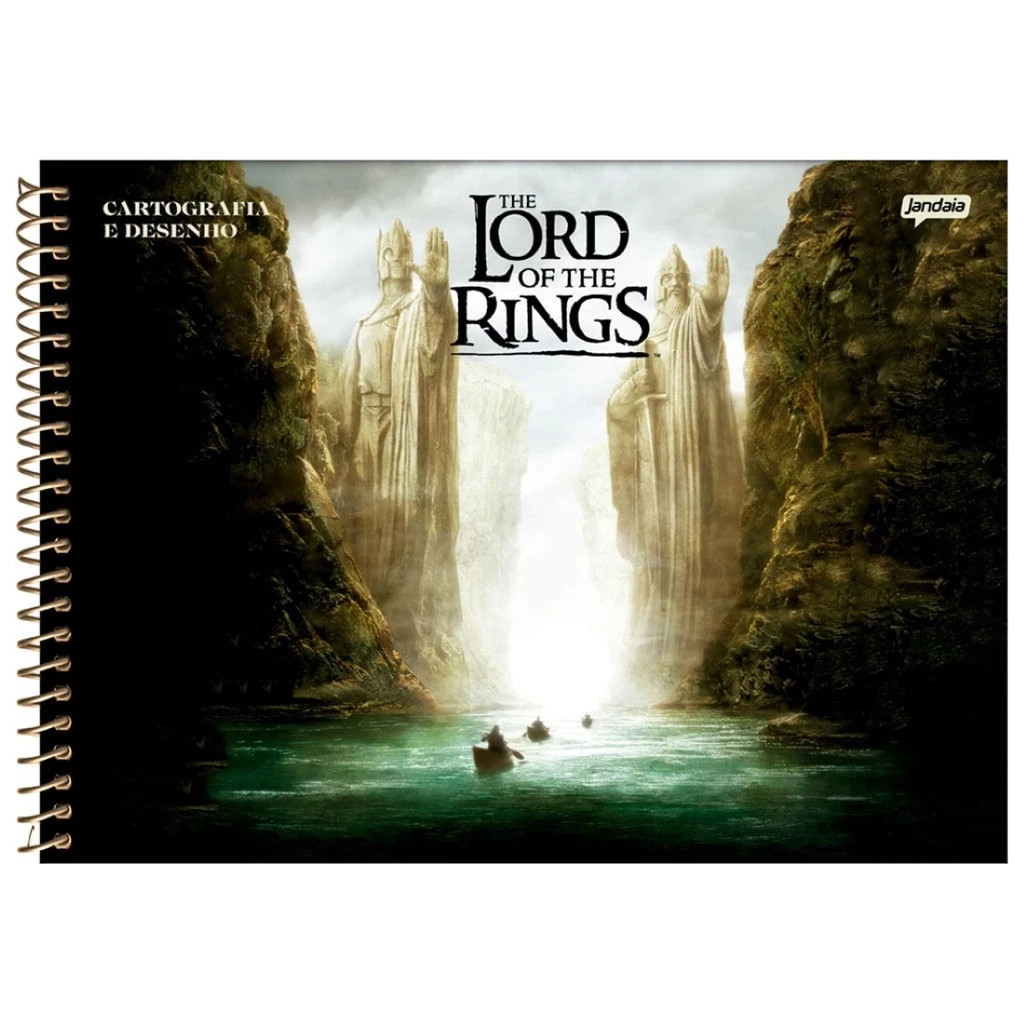 Caderno Cartografia Desenho Senhor dos Anéis King 80 folhas