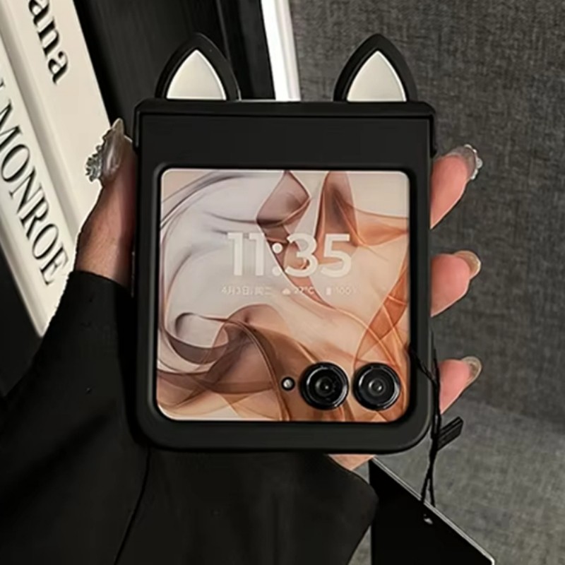 Japão Coreano Bonito 3D Orelhas De Gato Caso De Telefone Para Motorola Razr 60 5