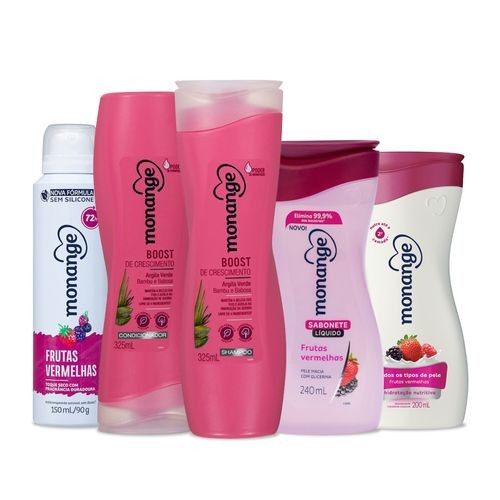 Kit Monange Rotina Frutas Vermelhas 5 produtos em Oferta na Shopee