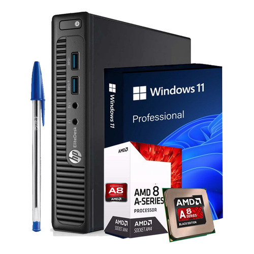 Mini Pc Hp Elitedesk Amd G1 Ram 8gb Ssd 120gb Wifi Windows11