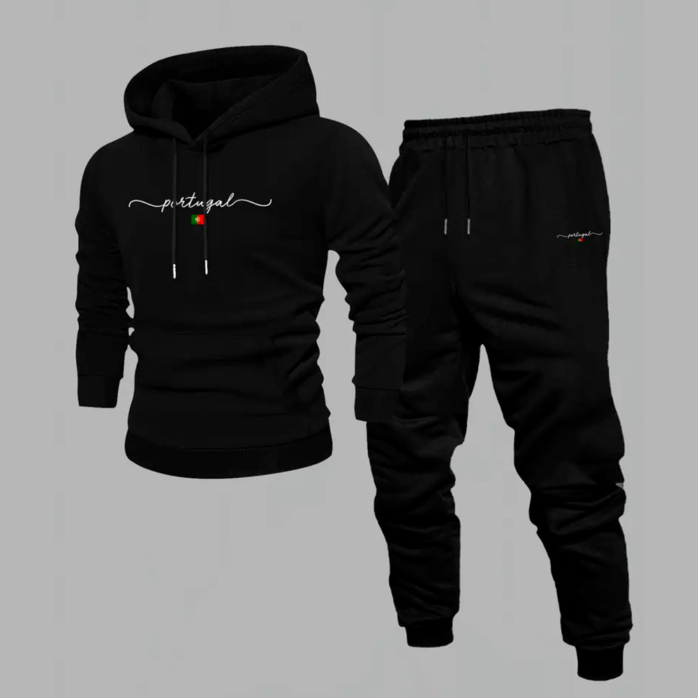 Conjunto Moletom Calça Algodão Portugal City Minimalista Unissex