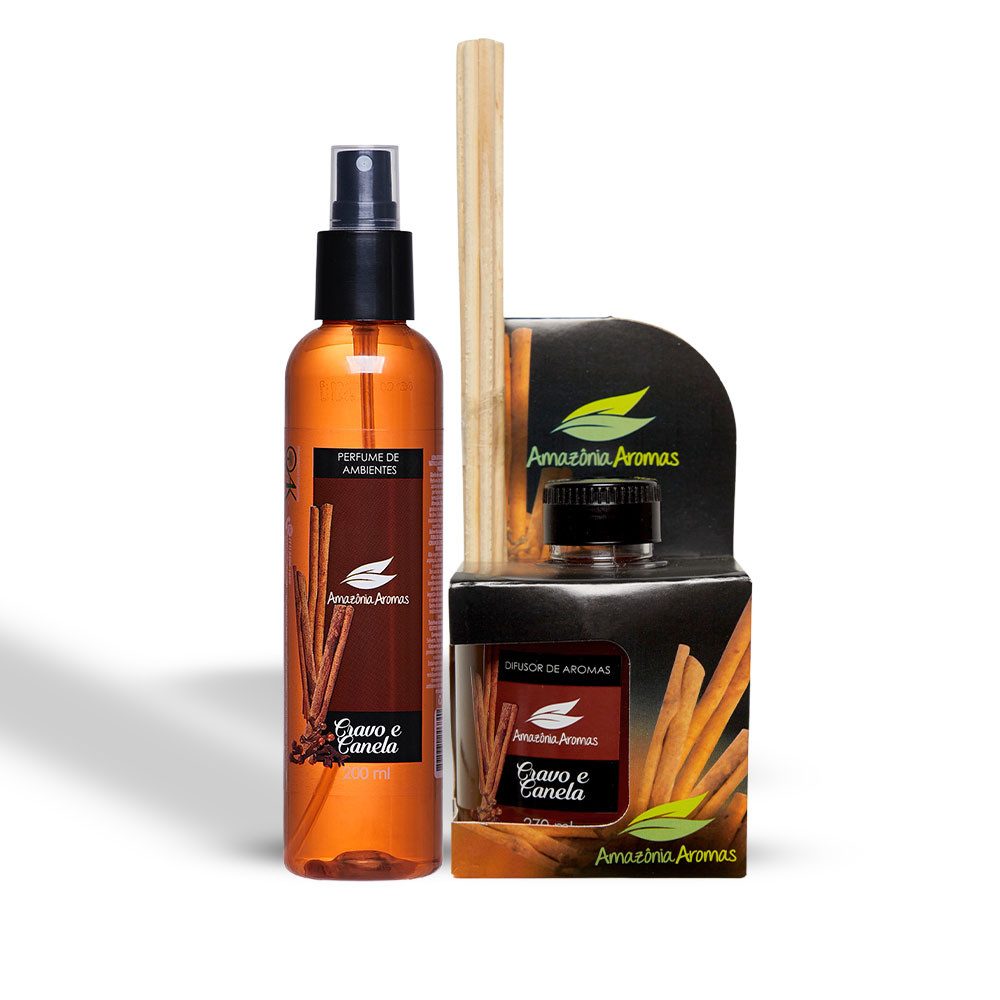 Kit Cravo e Canela Difusor 270ml + Perfume 200ml