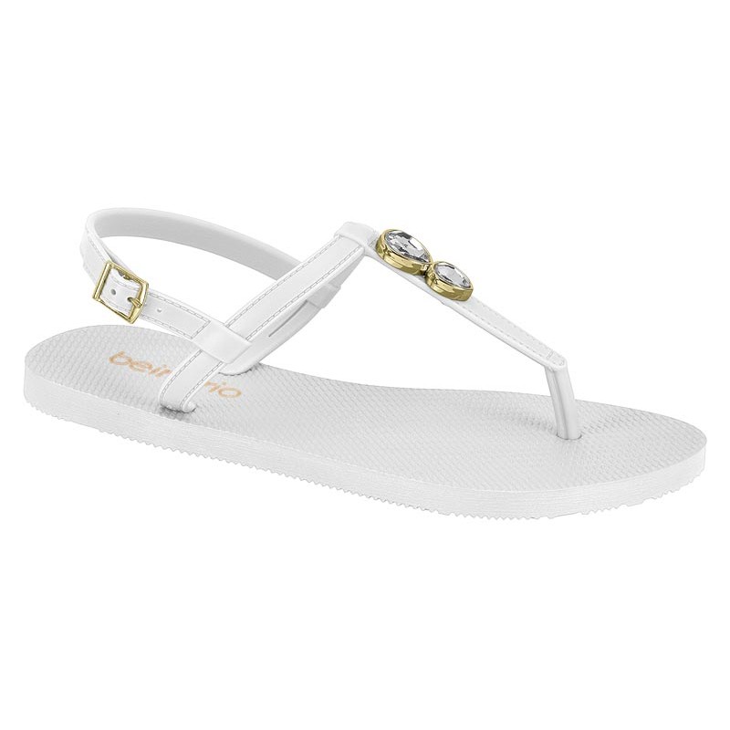 Sandalia Feminino Beira Rio Com Fivela Branco