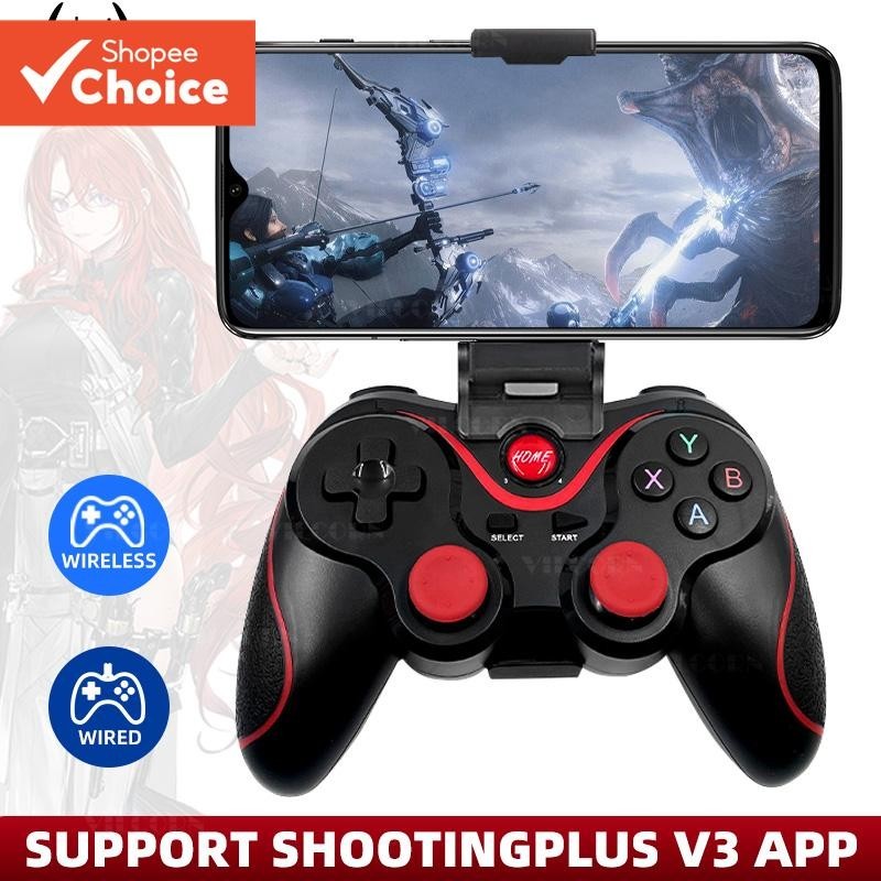 Gamepad Sem Fio X3 Com Adaptador OTG Joystick Ergonômico Para Jogos Android/Smartphone/PC/TV