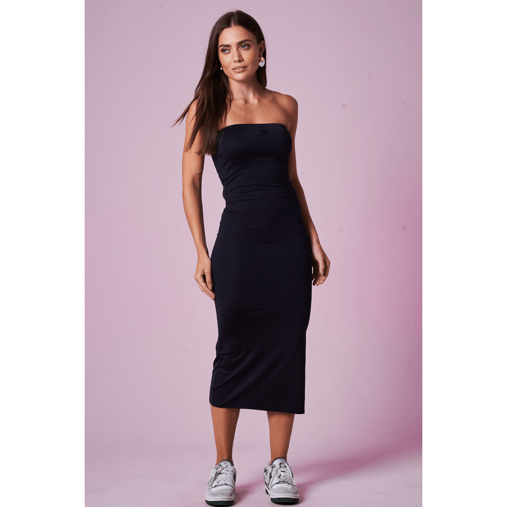 Saia Midi Poliamida Planet Girls Preto - Women Clothes