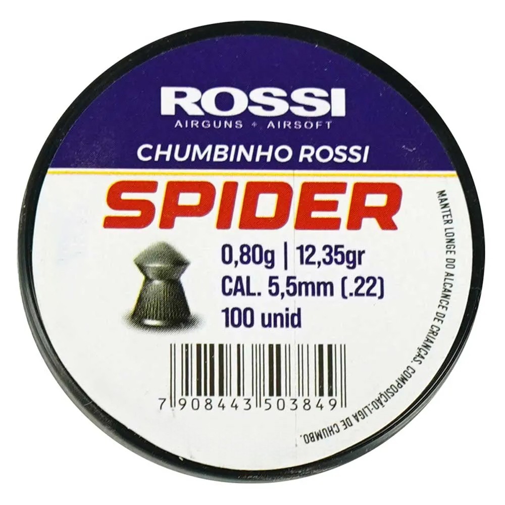 Chumbinho Spider 5.5mmm 0,80G 12,35Gr 100un - Rossi