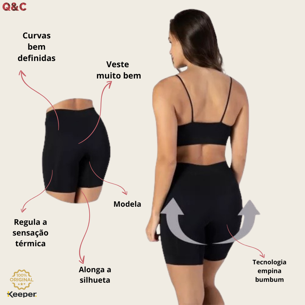Kit 2 Bermuda Térmica Feminina Anti Assadura Corrida Sem Costura Keeper