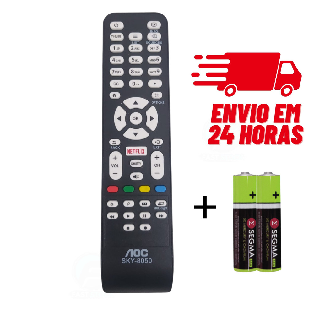 Controle Remoto Para TV AOC SMART TECLA NETFLIX em Oferta na Shopee