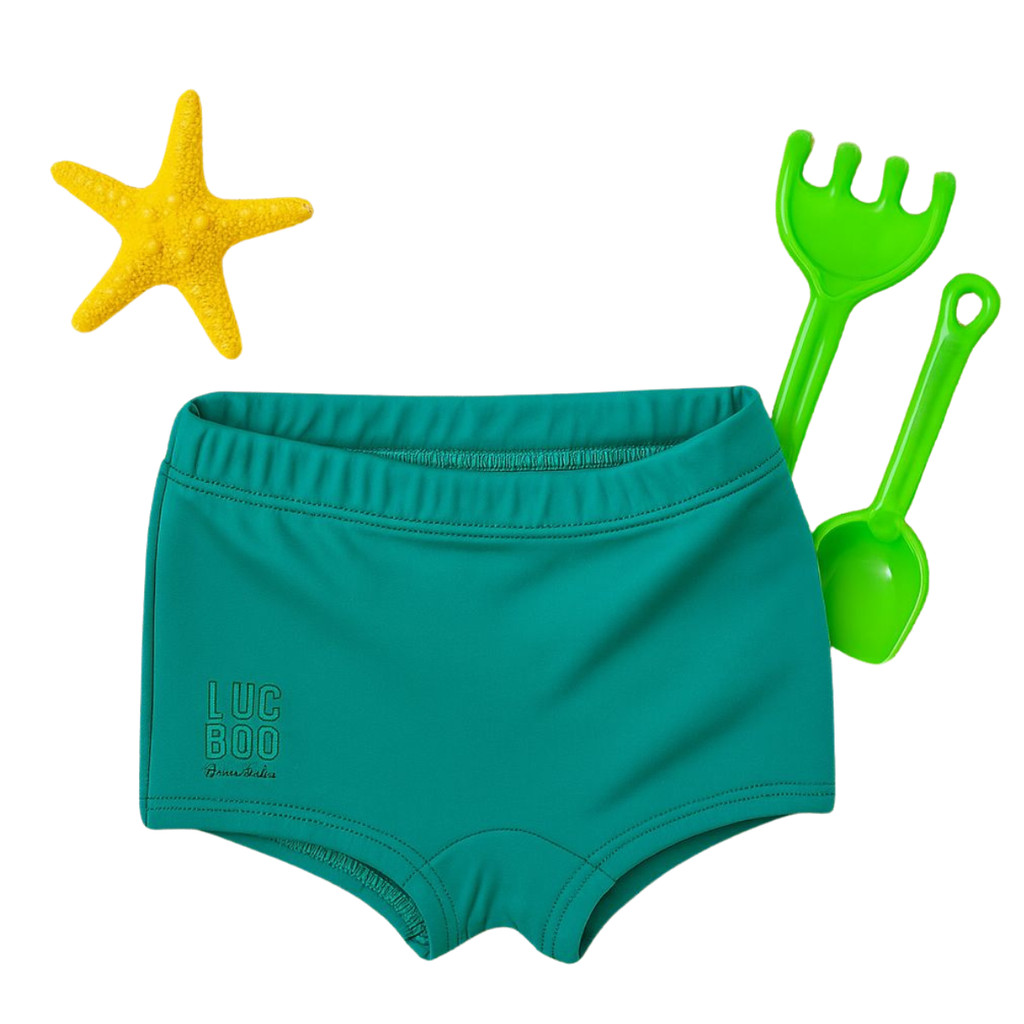 Sunga Luc.Boo Em Malha C/ Proteção UV 50+ Verde Verão