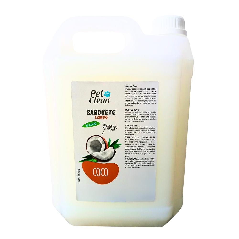 Pet Clean Sabonete Coco Liquido 5l Cães e Gatos Pet Shop