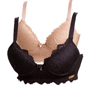 Kit C/2 Sutiã Sexy Renda com Bojo Poliamida Reforçado Alça Grossa Regulável em Oferta na Shopee