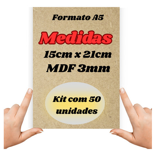 Placas Mdf Cru Kit 50 Un Placa 21x15 Cm Artesanato Quadro Artes em Oferta na Shopee