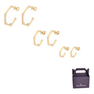 Brinco Argola Trio Angular Rommanel Folheado Ouro K150 em Oferta na Shopee