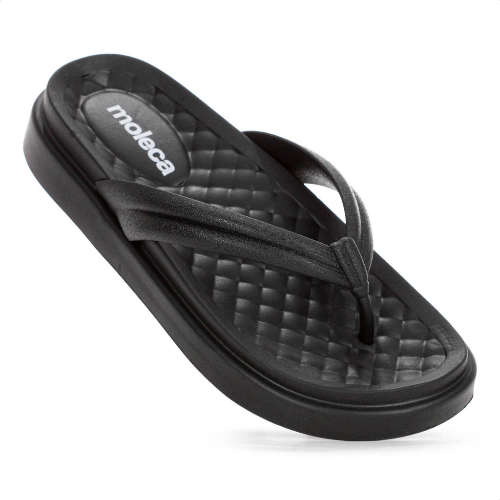 Chinelo Moleca Tira Pronta Pvc Sola Alta Preto - Feminino