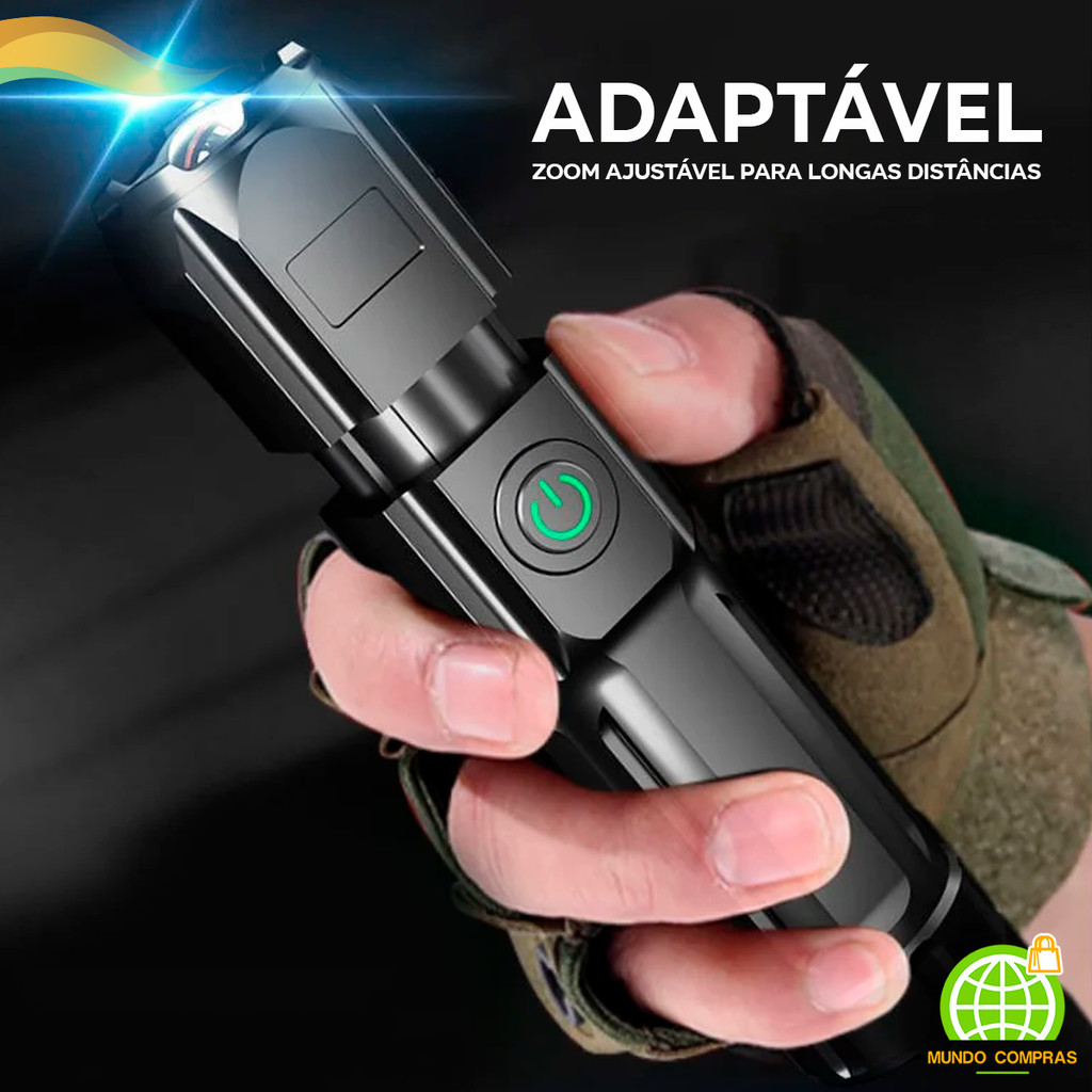 Lanterna LED Potente com Recarregável USB e Luz Branca para Acampamento em Oferta na Shopee